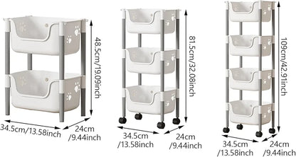 Multifunctional 3 Layer Storage Trolly With Wheels