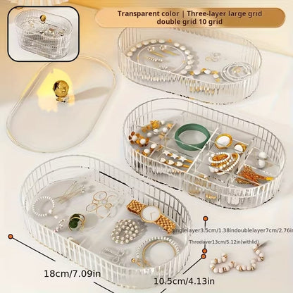 Portable Multiplayer Dustproof Jewelry Organizer Box