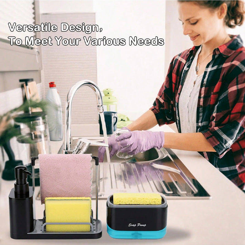 Luxury Sink Organizer with Soap Dispenser & Sponge Holder – Premium Kitchen Cleaning Station