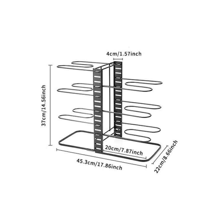 Pot & Pan Organizer Rack – Adjustable Cabinet Storage