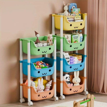 3 Tier Kids Toy Storage Trolley – Mobile Organizer for Toys & Essentials