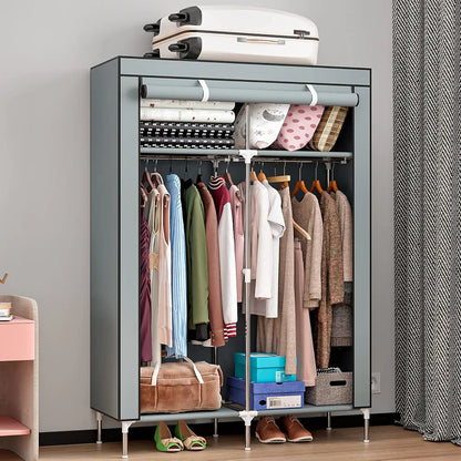 Double Layer Foldable Clothes Wardrobe