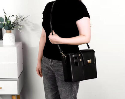 Multipurpose Leather Crossbody Bag With Tumbler Holder