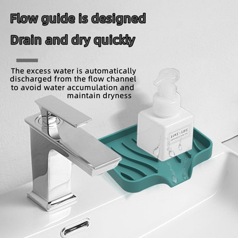 Silicone Soap Dish & Kitchen Soap Tray, Durable Rubber Soap Dish with Drainage