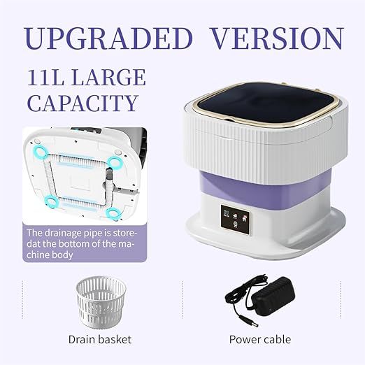 11 L Compact Foldable Mini Washing Machine