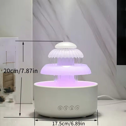 600 ML Table Top Waterfall Humidifier With 8-color Cycle Lights
