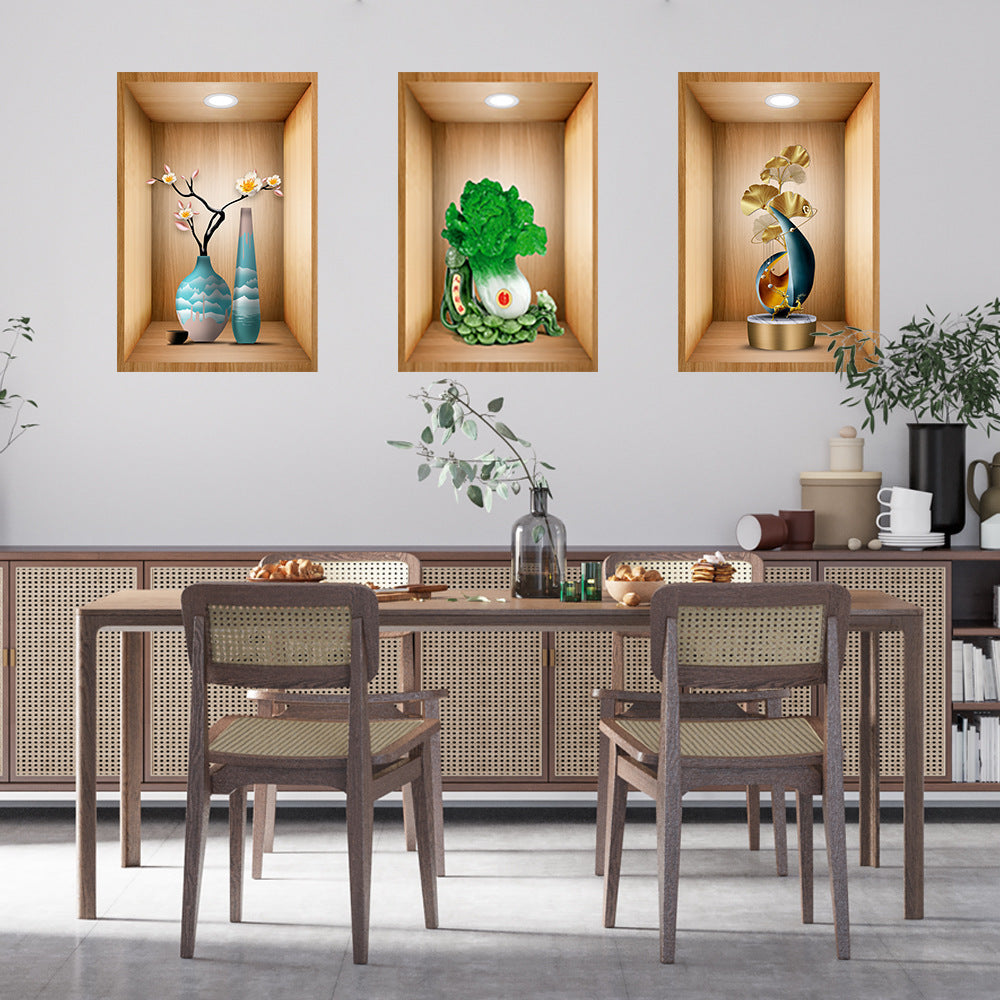 3D Wall Decorative Stickers Set Of 3Pcs