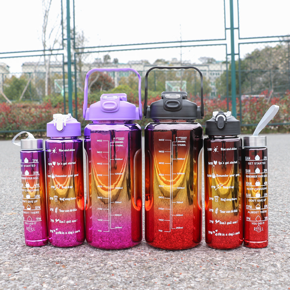 Three Pcs Metallic Colour Water Bottle