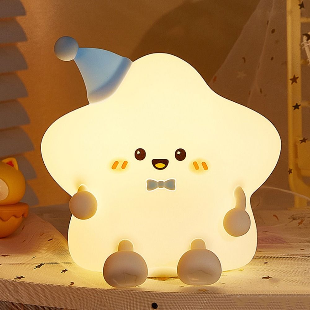 LED Star Night Light - Recahargeable Silicone Touch Table Lamp