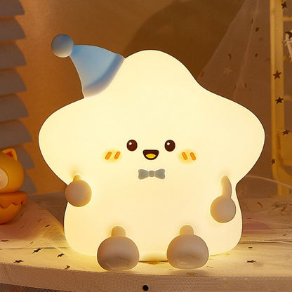 LED Star Night Light - Recahargeable Silicone Touch Table Lamp