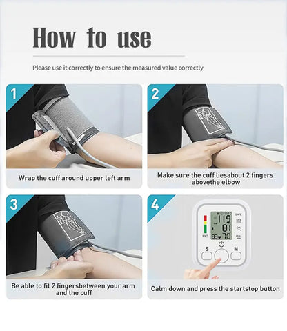 Digital Blood Pressure Monitor Fully Automatic Machine with Heart Rate Monitor