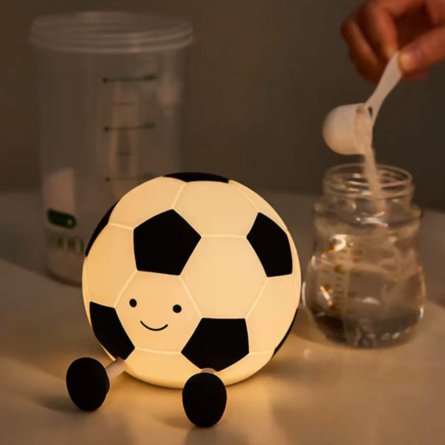 Silicone Football Night Lamp Soft Touch LED Bedside Light