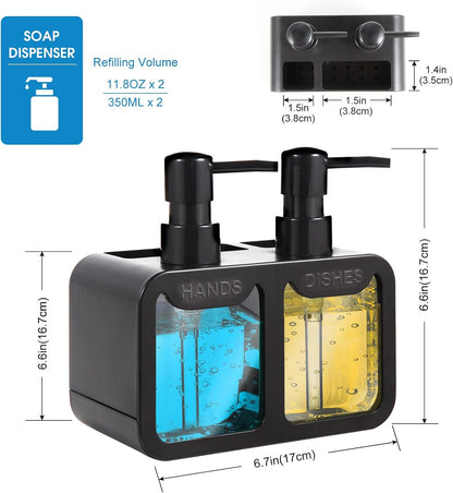 4 in 1 Manual Press Liquid Dish & Hand Soap Dispenser