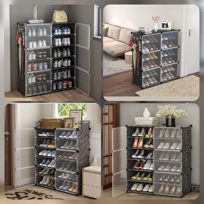 12 Layer Attachable Expandable Shoes Rack