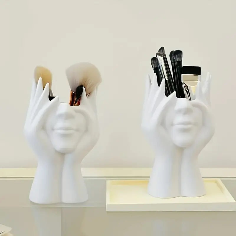 Unique Creative Human Body Art Makeup Brush And Multipurpose Holder