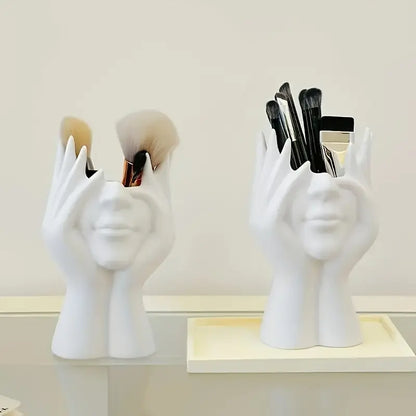 Unique Creative Human Body Art Makeup Brush And Multipurpose Holder