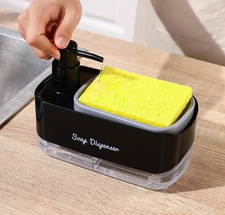Multifunctional Soap Dispenser, Kitchen Countertop Dishwashing Soap Dispenser, Soap Dispenser With Sponge Holder