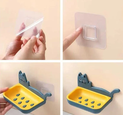 Cat Shape Wall Mounted Draining Soap Dish