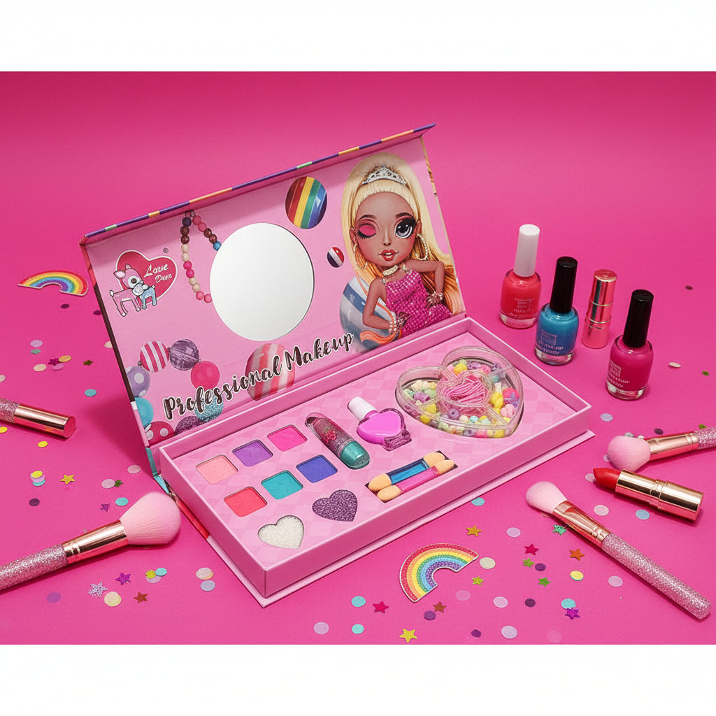 DIY Beads 2-in-1 Set Includes Children's Makeup & Bead Accessories.