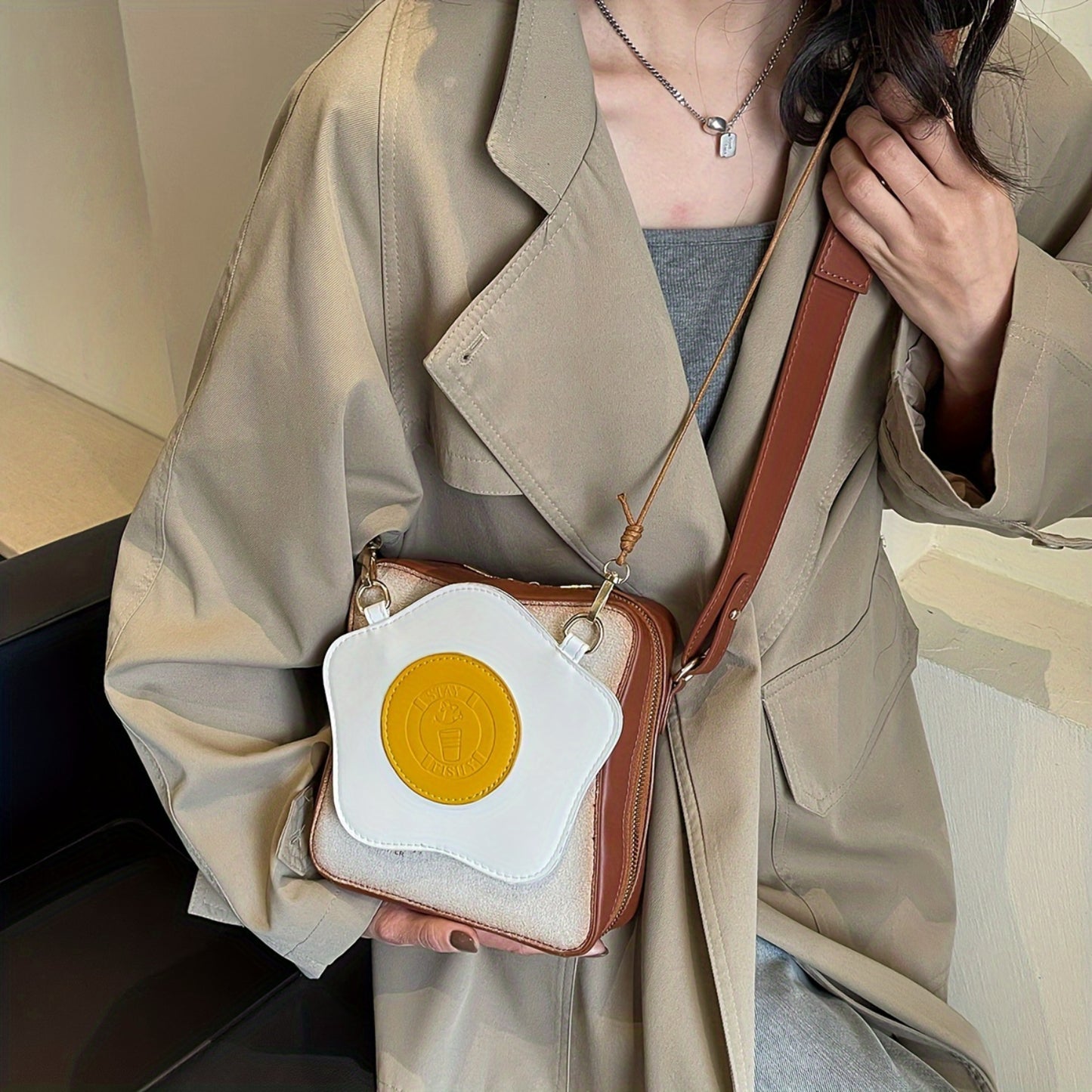 Unique Egg And Bread Shape Women Crossbody Bag