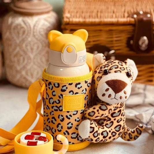 Cartoon Themed Water Bottle With Plush Toy