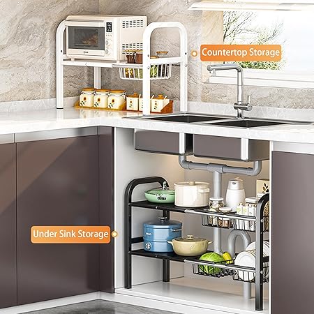Multipurpose Used Under Sink Adjustable Storage Rack Heavy Quality