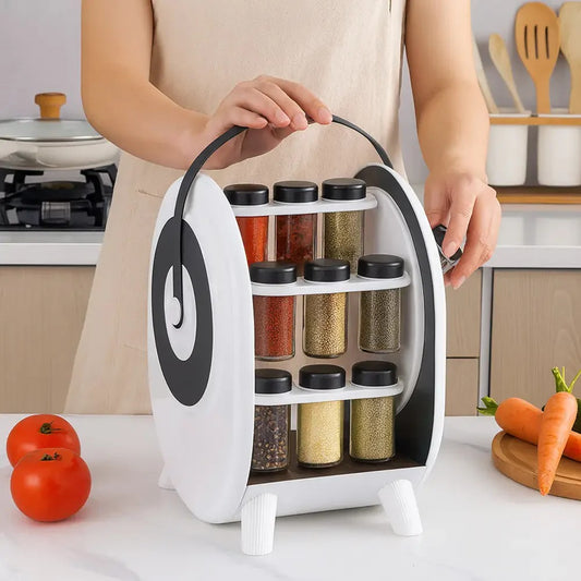 18 In 01 Rotating Spice Rack, Ferris Wheel Spice Rack Organizer, Rotating Spice Jar Rack