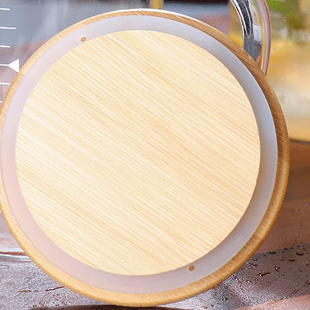 Glass Measuring Jug with Wood Lid