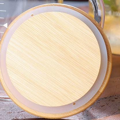 Glass Measuring Jug with Wood Lid