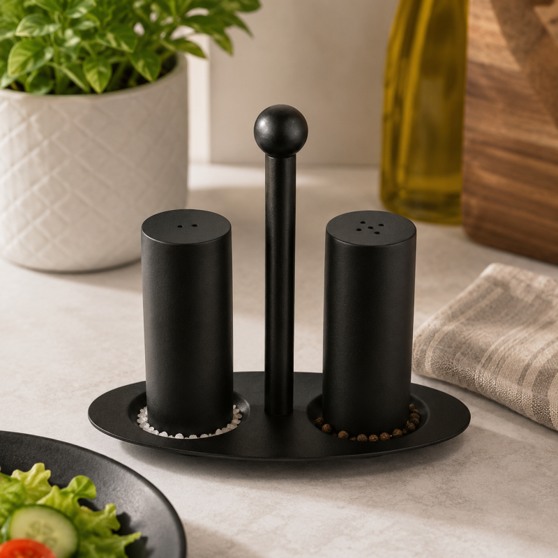 Iron Salt, Pepper & Toothpick Holder Dining Organizer