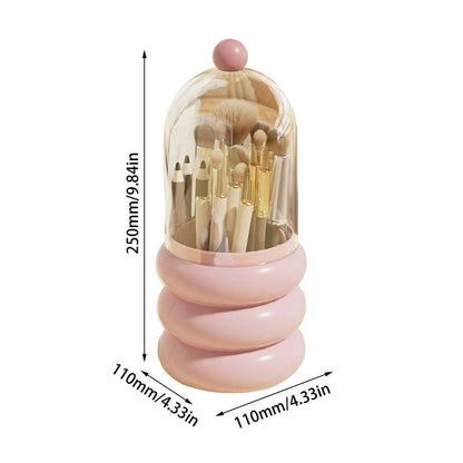 Nordic Style Rotating Makeup Brush Holder With Lid
