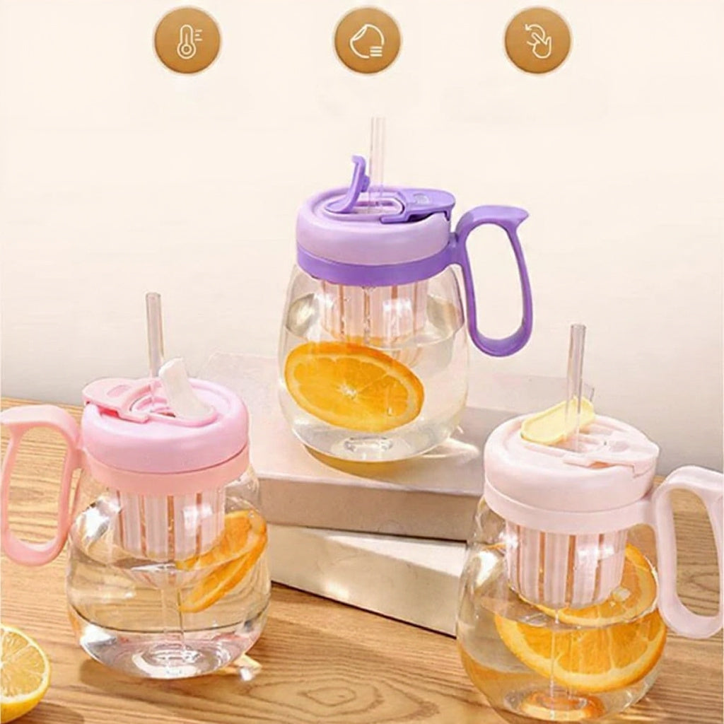 500ML Portable Glass Water Bottle Leakproof