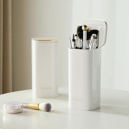 Automatic Lifting Makeup Brush Holder with Lid