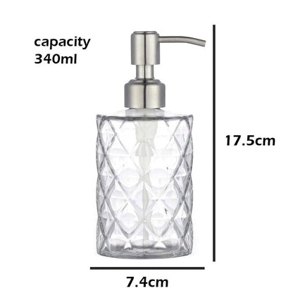 Luxury Transparent Smoked Glass Soap Dispenser Bottle
