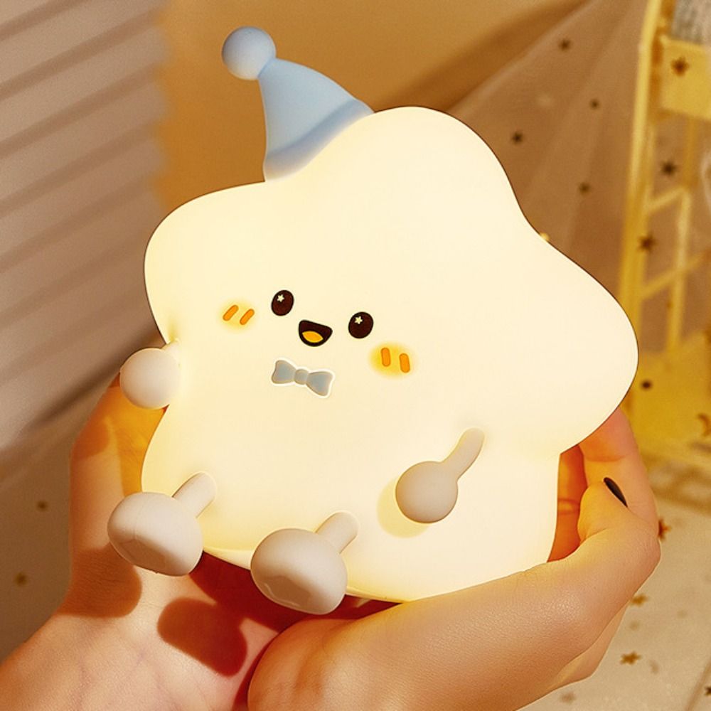 LED Star Night Light - Recahargeable Silicone Touch Table Lamp