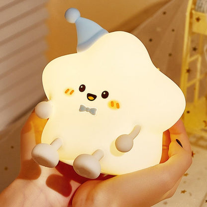 LED Star Night Light - Recahargeable Silicone Touch Table Lamp