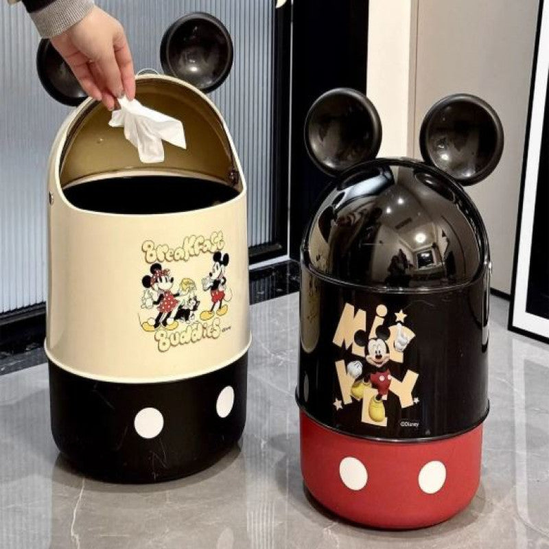 Disney Mickey Cute Trash Can Kitchen Storage Specialty Office Portable Paper Bin