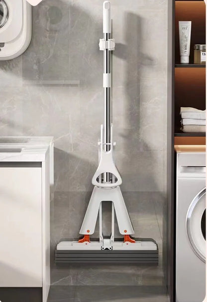 Squeezed Self Draining Rubber Cotton Mop Hand Free Magic Self-Cleaning Flat Mop