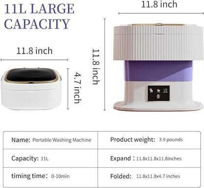 11 L Compact Foldable Mini Washing Machine