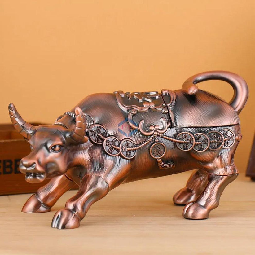 Vintage Metal Bull Ashtray - Creative Desktop Smoking Accessory