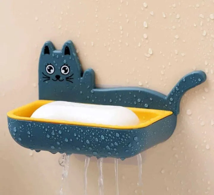 Cat Shape Wall Mounted Draining Soap Dish