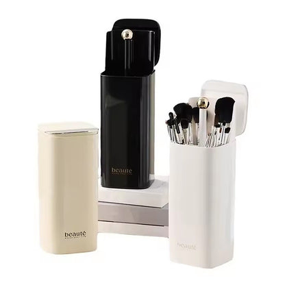 Automatic Lifting Makeup Brush Holder with Lid
