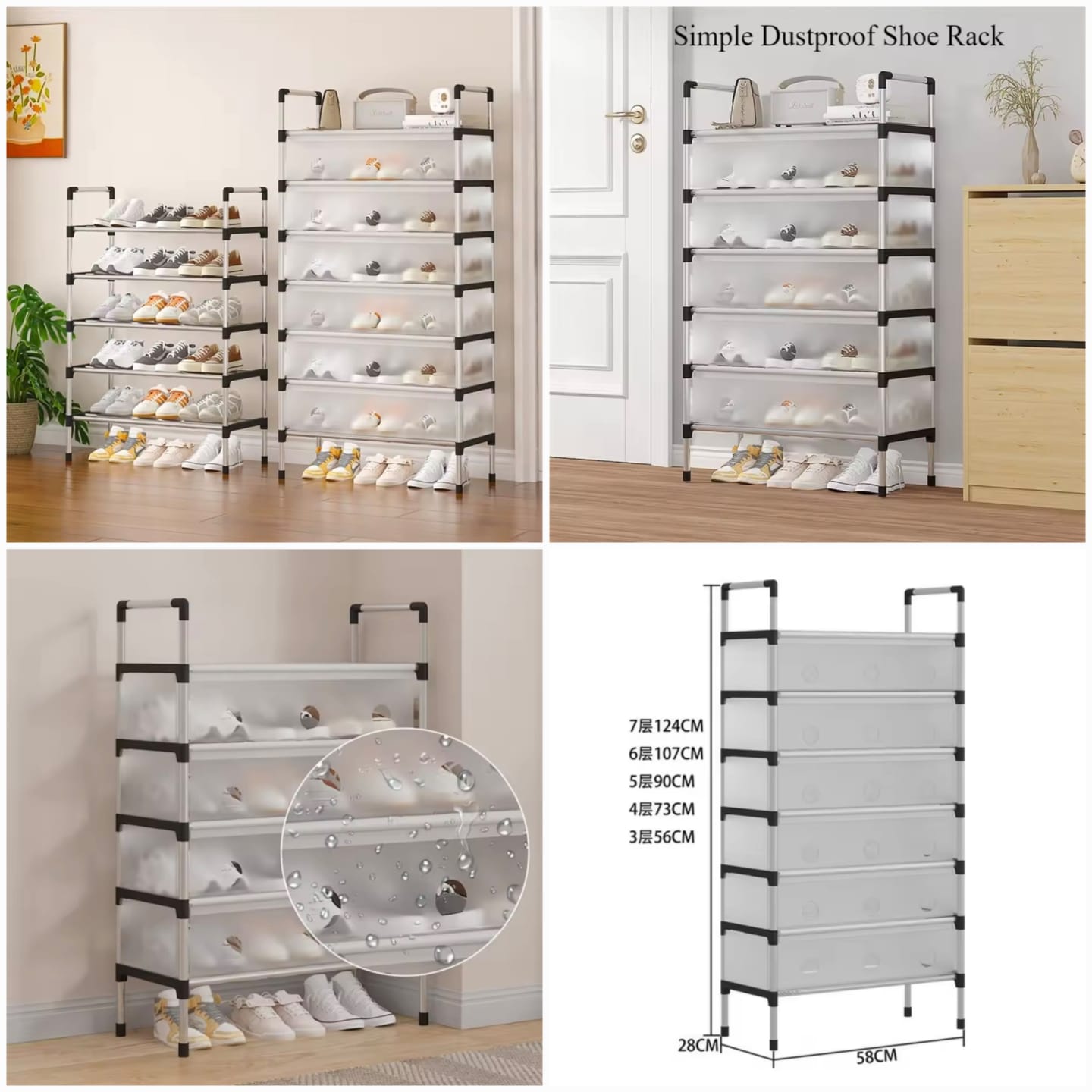 Multi Layer Dust-Proof Shoe Rack (Box Packing Premium Quality)