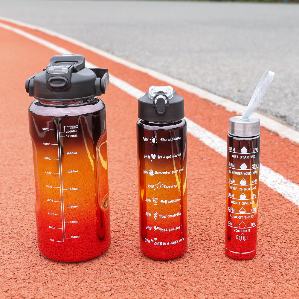 Three Pcs Metallic Colour Water Bottle