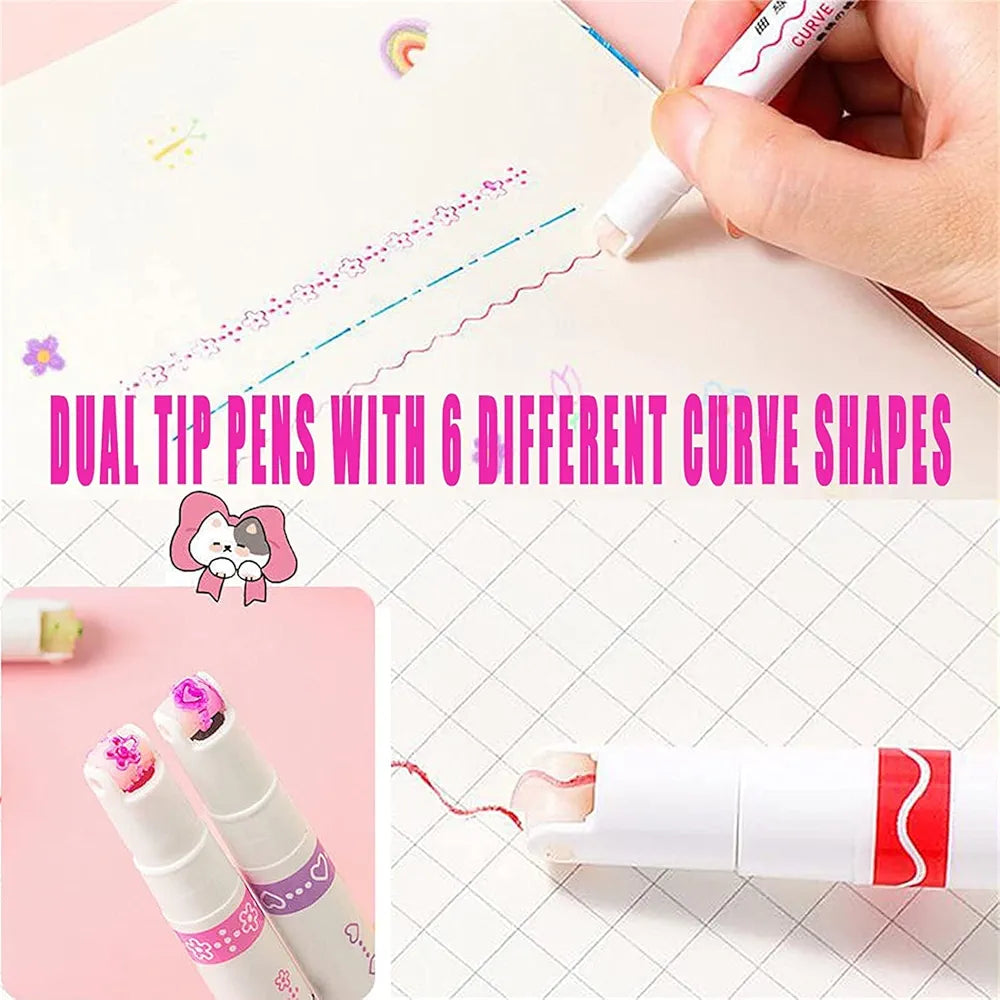 6-Piece Set of "Linear Roller Color Highlighters