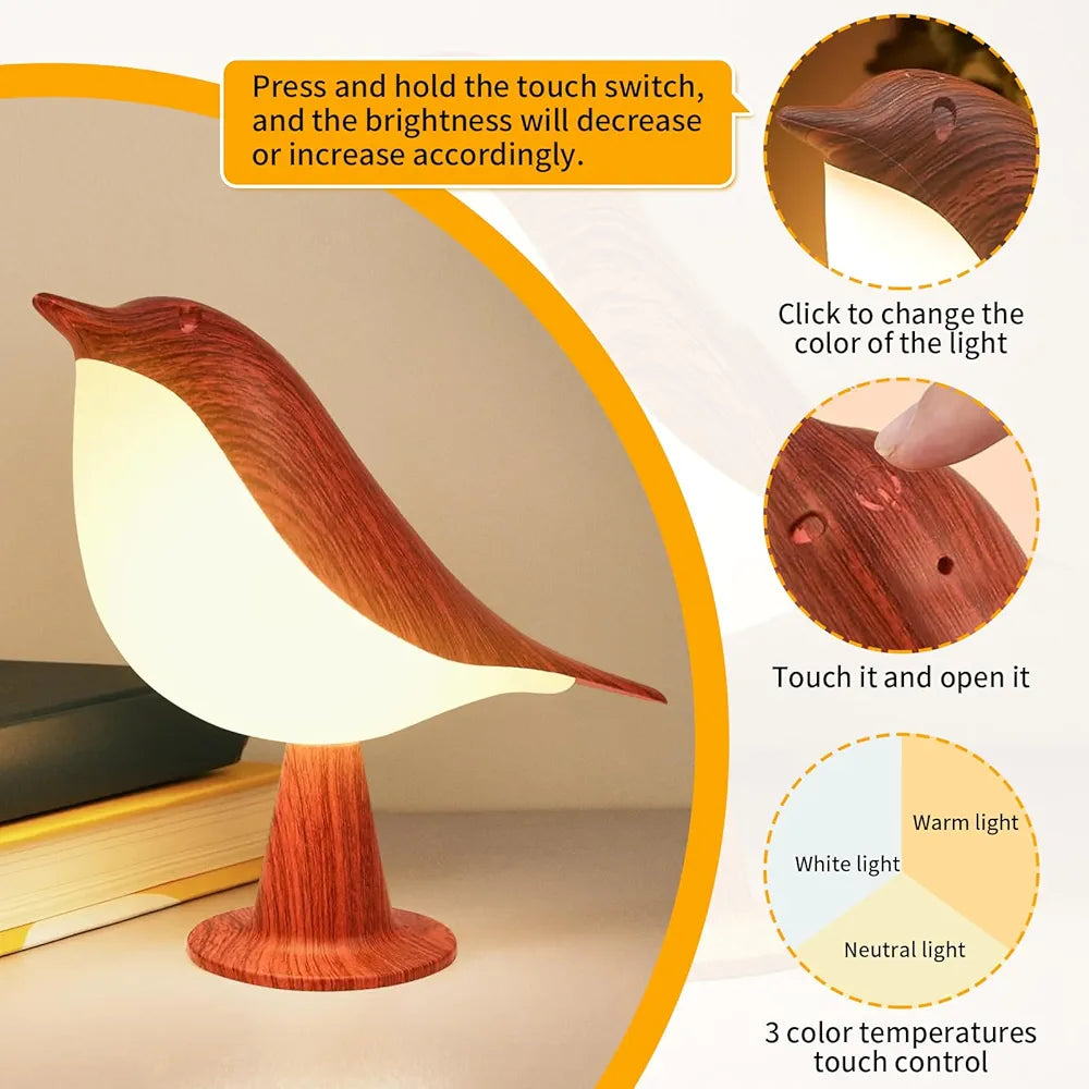 Rechargeable Sparrow Bird Shaped Table Lamp