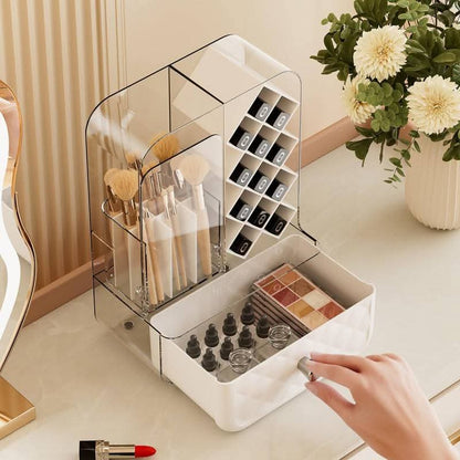 Luxury Dustproof Cosmetic Organizer – Premium Makeup Storage Box with Drawer