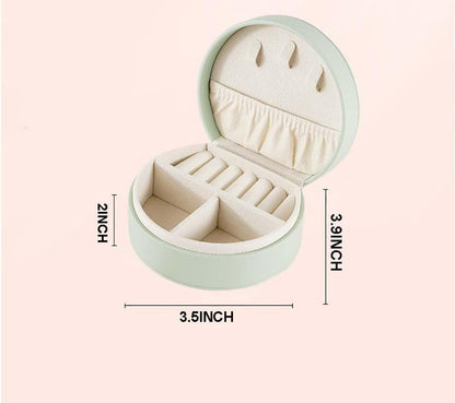Mini Portable PU Leather Jewelry Organizer Box