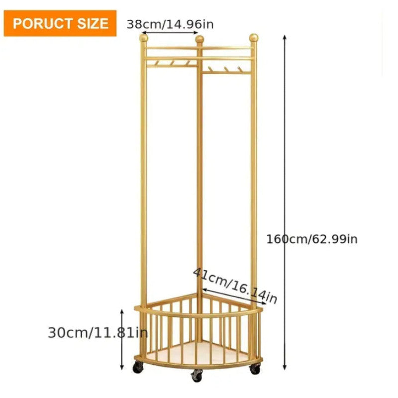 Iron Corner Rack With Wheels