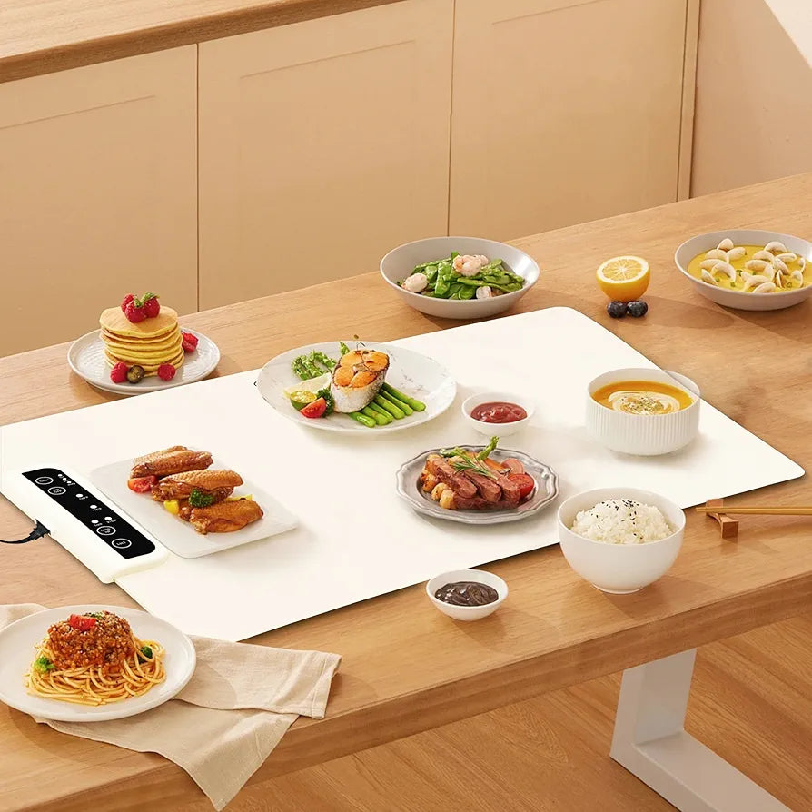 Folding Food Warmer Silicone Tray with Adjustable Temperature Control